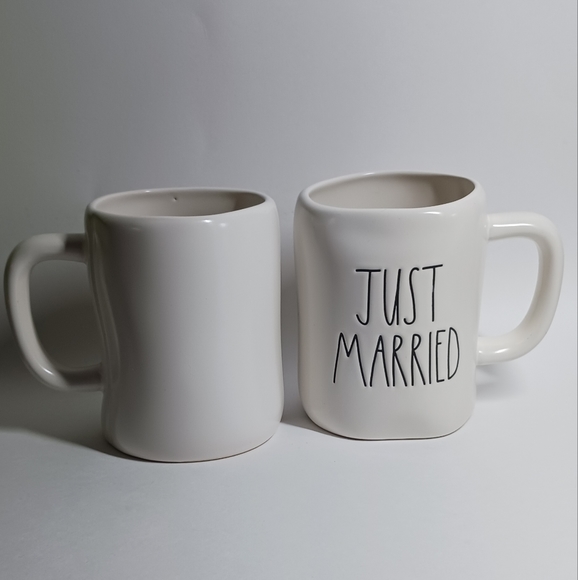 Rae Dunn Just Married Coffee Mugs by Magenta (Bride Wife Groom Husband Wedding) - Picture 3 of 9
